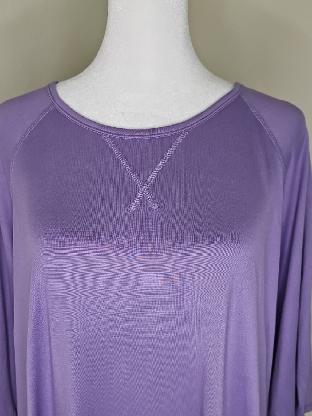 Cuddle Duds Smart Comfort Lavender Purple Tee Sz 1X - Picture 2 of 8